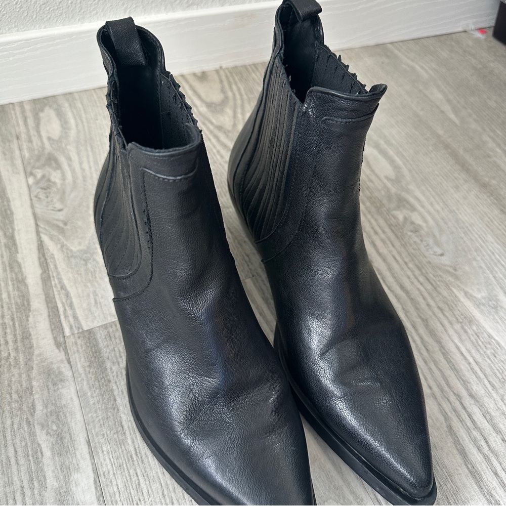 Emanuele Crasto Black Leather Western Ankle Boots 40 9 - Picture 8 of 14